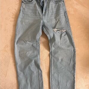 Abercrombie & Fitch Blue Relaxed Jeans with Distressed Details